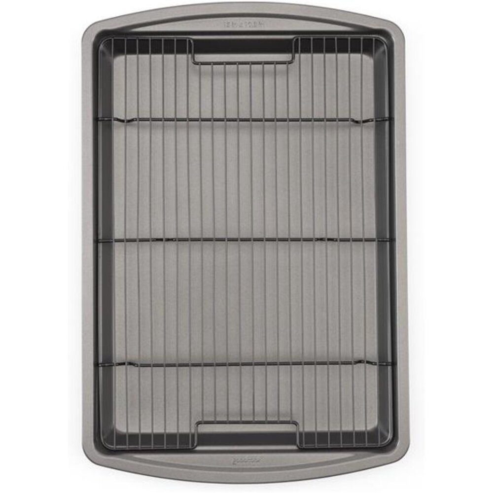 GoodCook 15” x 10.5” Nonstick Carbon Steel Baking Pan & Raised Wire Rack –